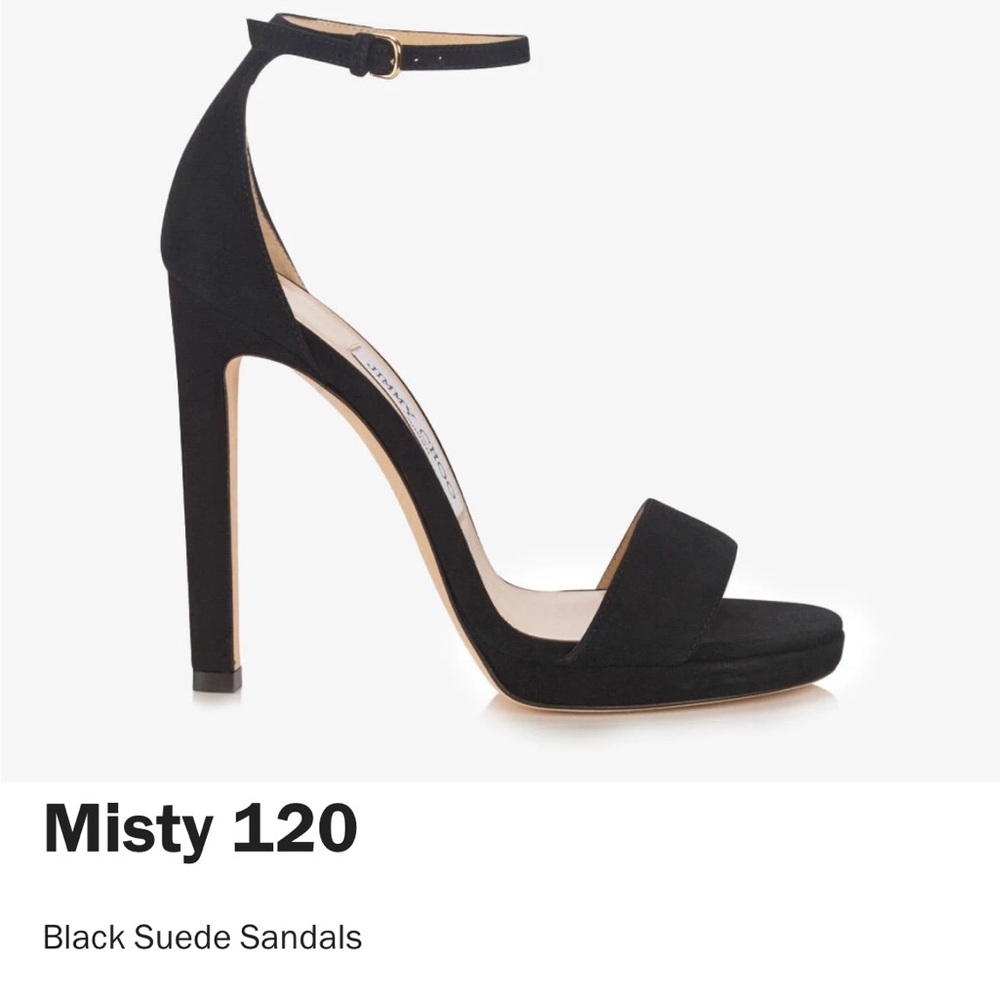 JIMMY CHOO Misty 120 Black Suede Sandals